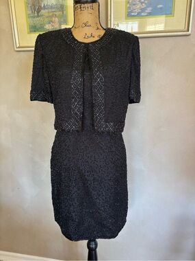 Vintage Mark & John by Gopal beaded silk sheath dress
